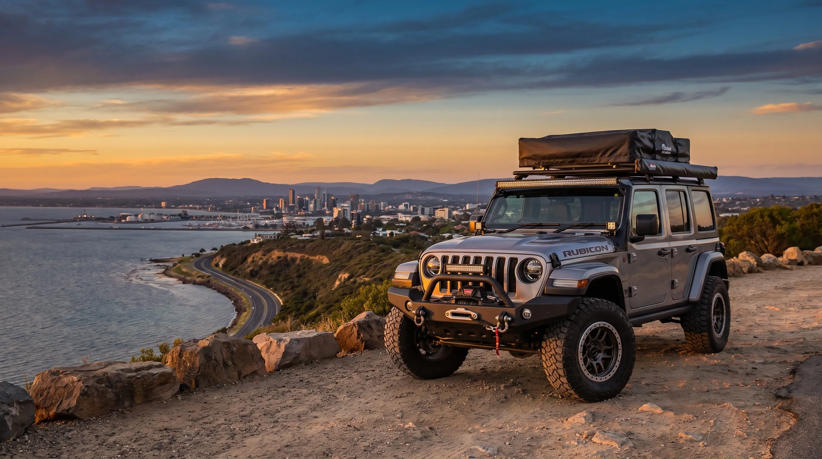 Jeep Wrangler fitted with aftermarket bar work on an Australian outback track