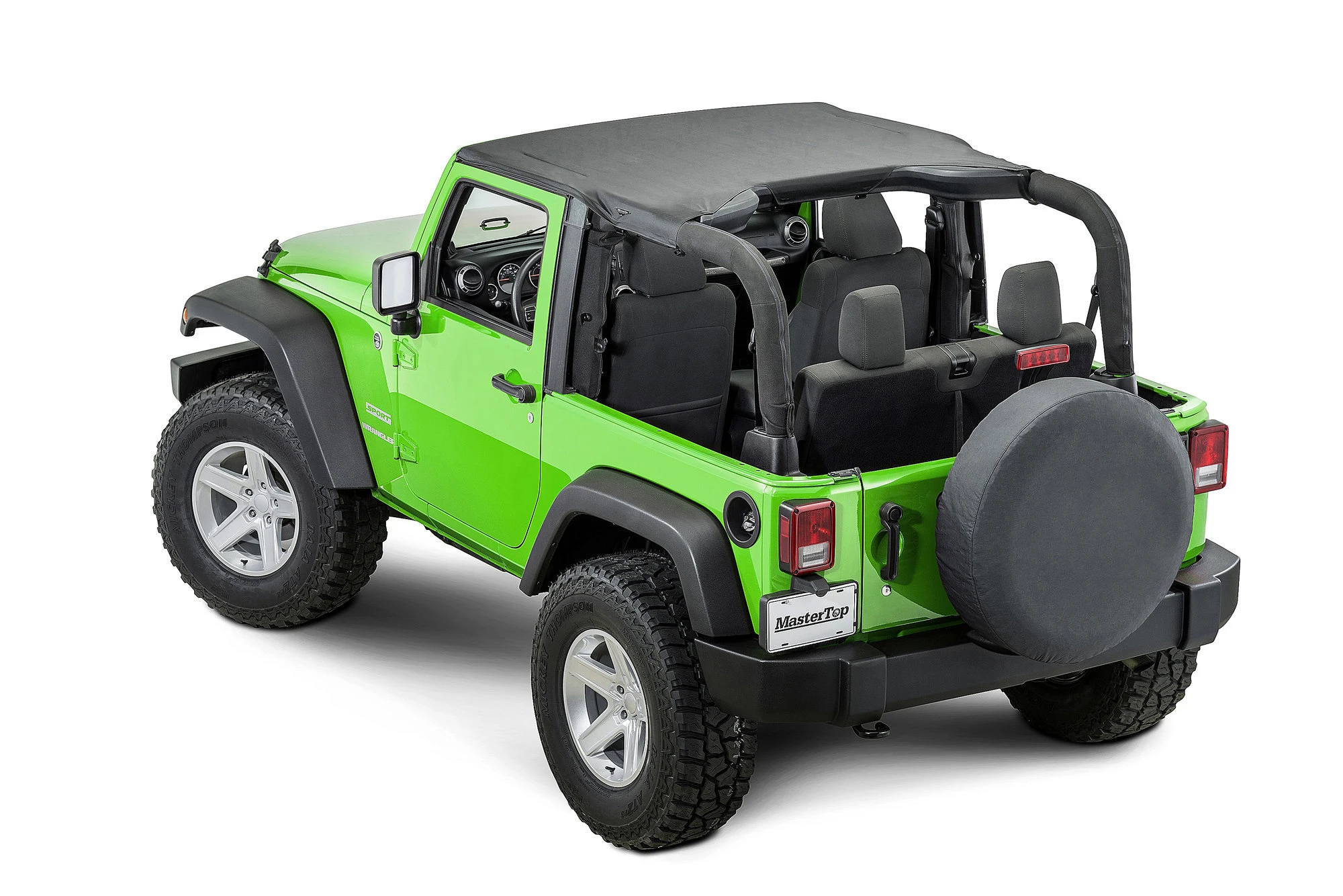 MasterTop 14110335 Bimini Top w/ Header in Black Diamond for 07-18 Jeep Wrangler JK 2-Door