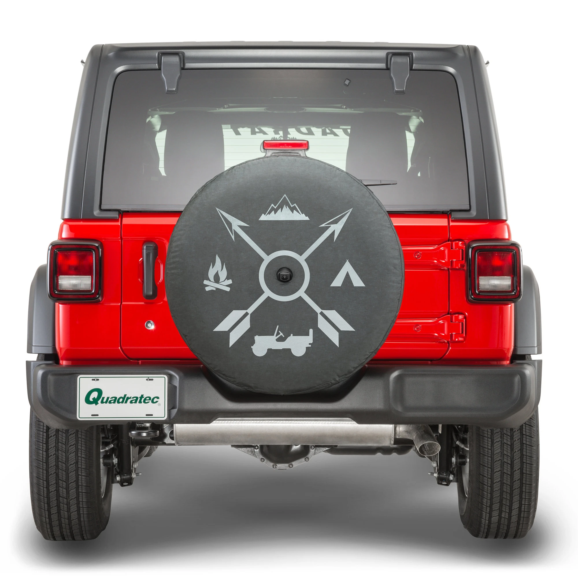 Mopar 82215440AB Spare Tire Cover with Camping Logo for 18-26 Jeep Wrangler JL