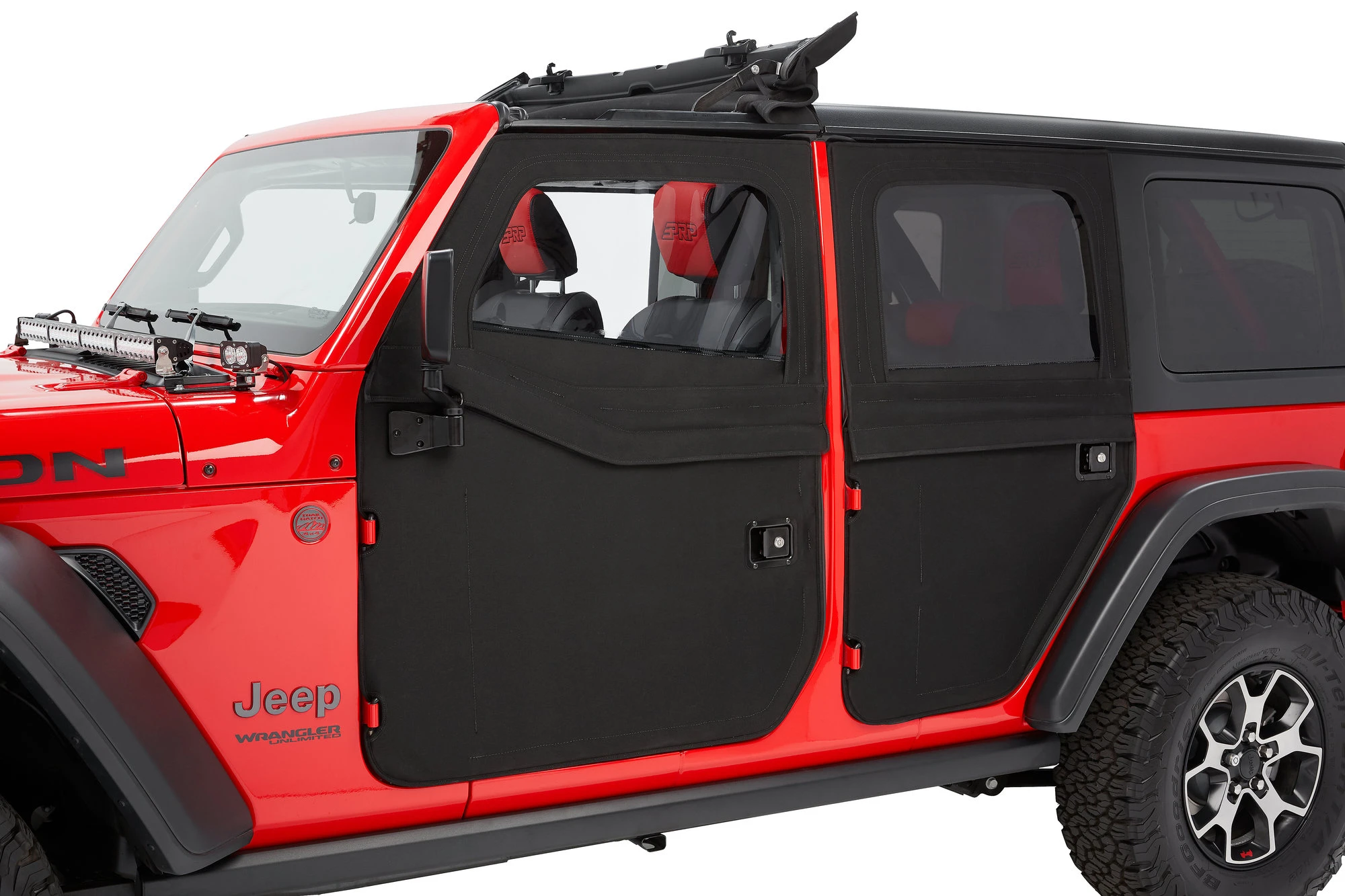 Bestop 5175135 2-Piece Fabric Doors - Rear Doors in Black Diamond for 18-26 Jeep Wrangler JL Unlimited & Gladiator JT