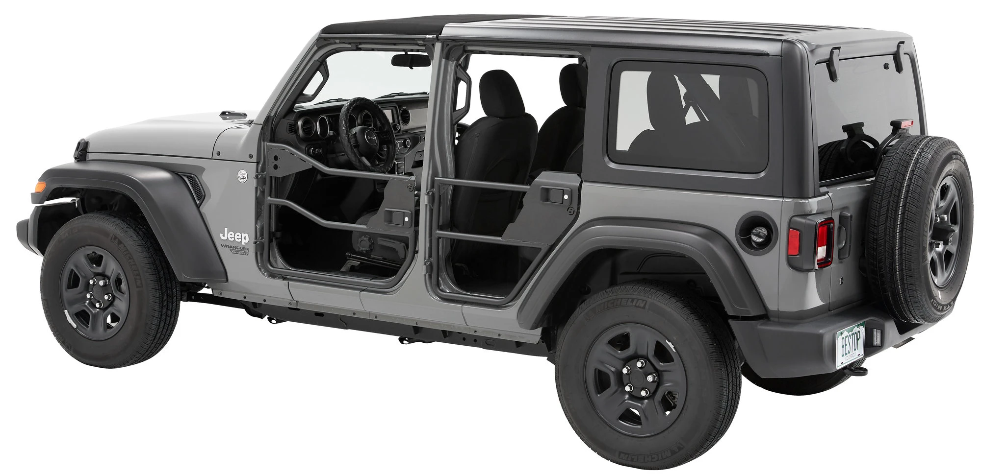 Bestop 11146 0102 HighRock 4x4 Element Doors - Front & Rear Full Set for 18-26 Jeep Wrangler JL & Gladiator JT