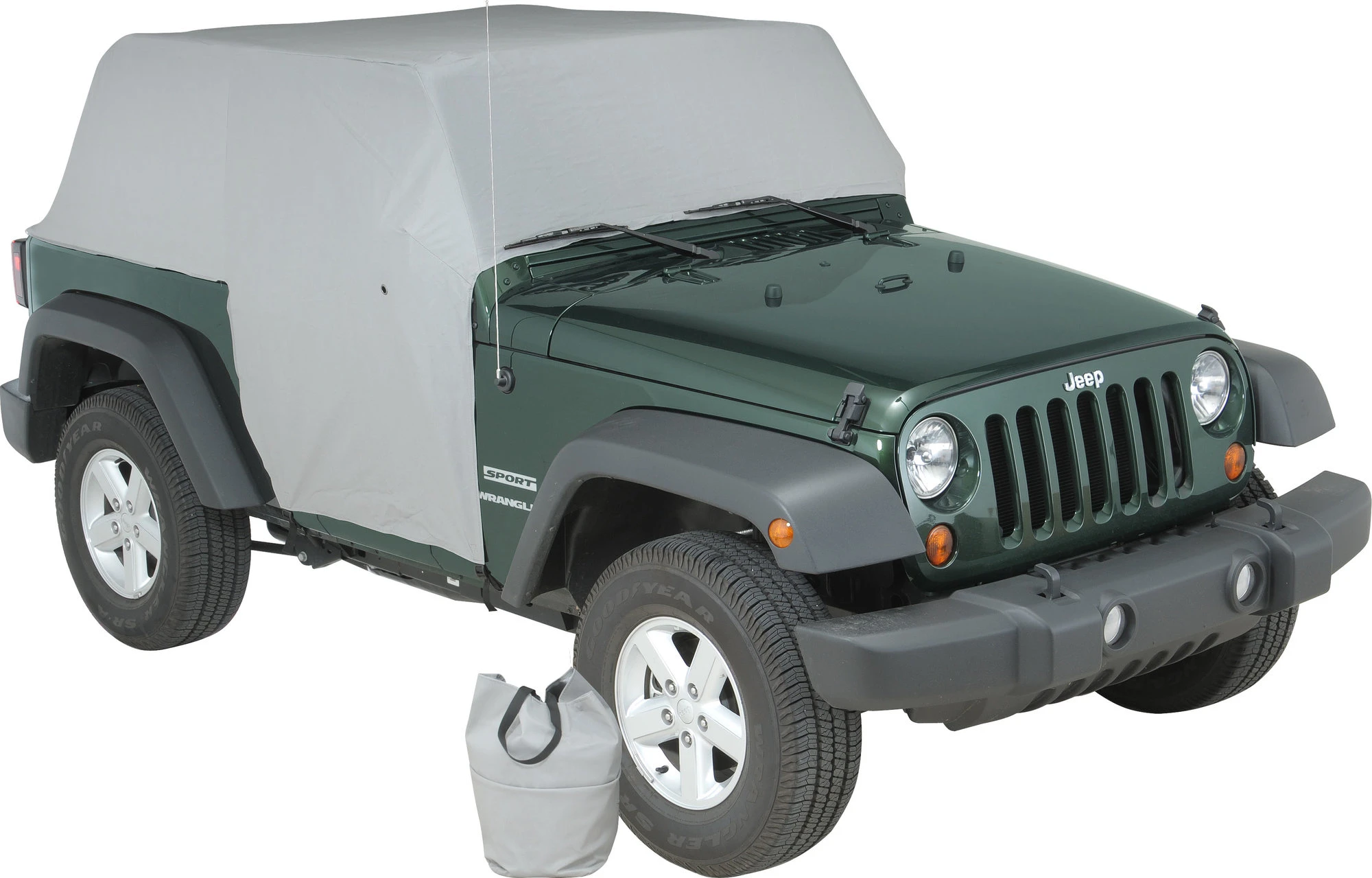 Vertically Driven Products 501162 Full Monty Cab Cover with Half Door Ears in Gray for 07-18 Jeep Wrangler JK 2 Door