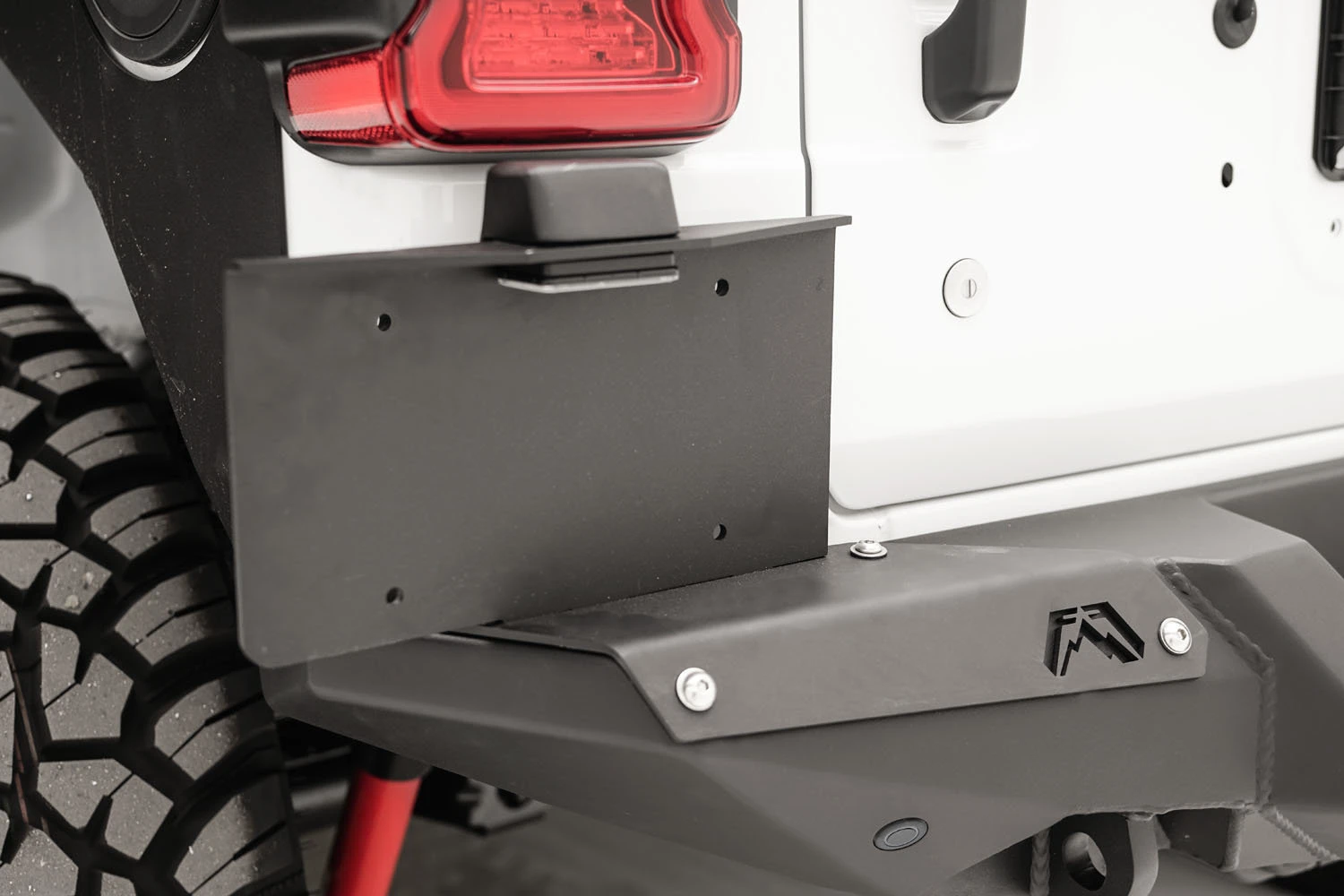 Fab Fours M4550-1 Rear Bumper License Plate Mount for 18-26 Jeep Wrangler JL