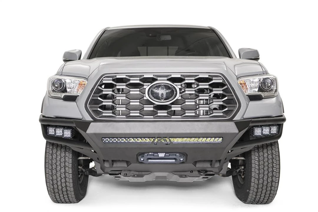 Fab Fours TB16-01-B Hybrid Front Winch Bumper in Bare with No Guard for 16-23 Toyota Tacoma