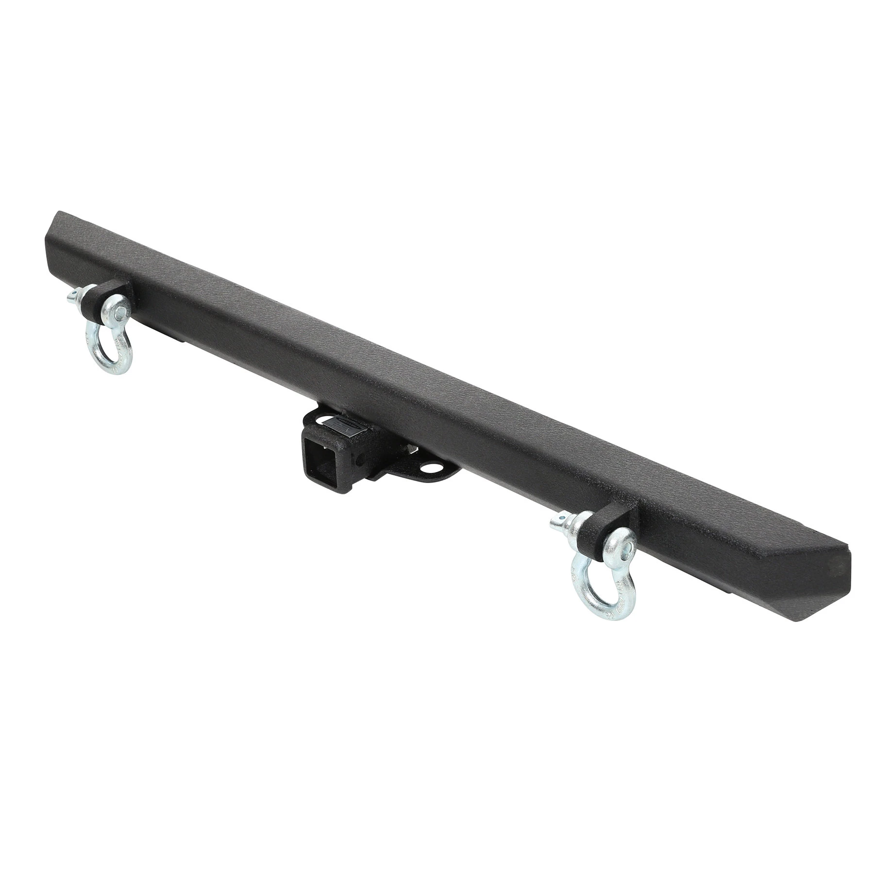 Smittybilt Classic Rear Bumper with Hitch in Textured Black for 87-06 Jeep Wrangler YJ, TJ & Unlimited