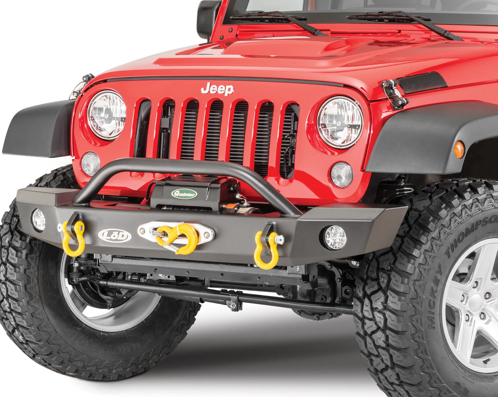 LoD Offroad JFB0743 Signature Series Mid-Width Front Winch Bumper with Bull Bar for 07-18 Jeep Wrangler JK
