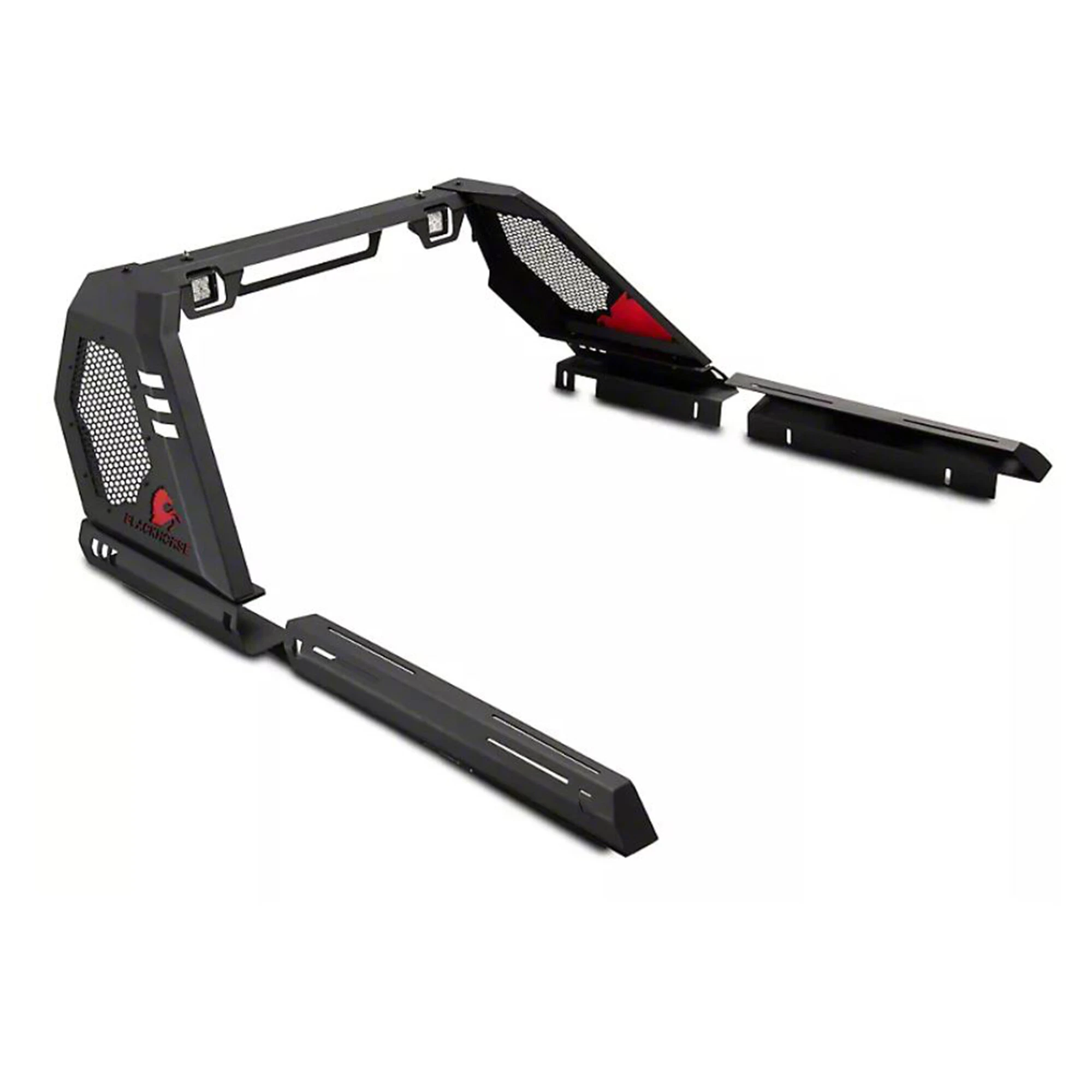 Black Horse Off Road VIRB09B Vigor Roll Bar with Qty (2) LED Cube Lights for 20-26 Jeep Gladiator JT