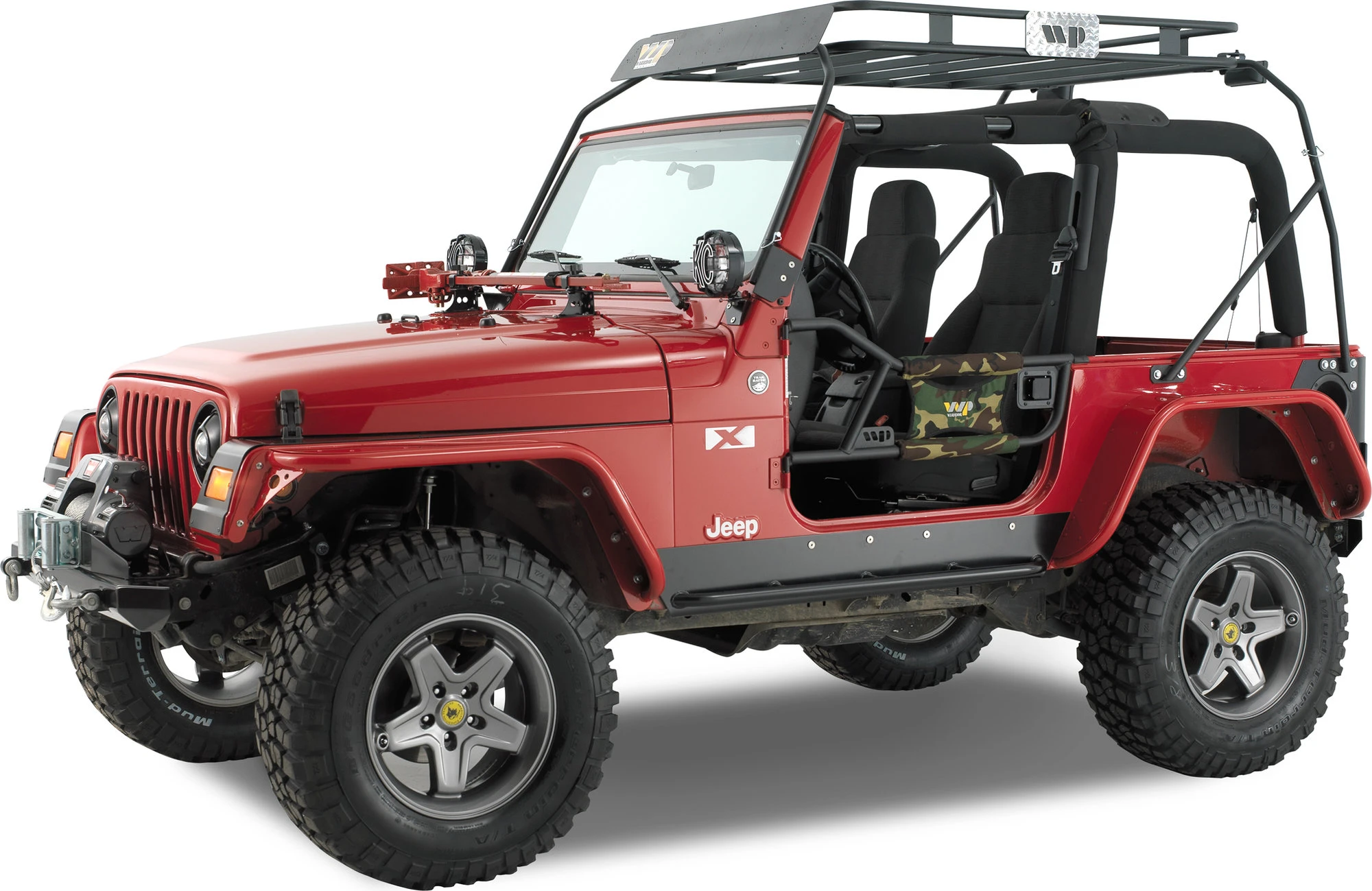 Warrior Products S7321-RAW Front Tube Flares for 87-95 Jeep Wrangler YJ