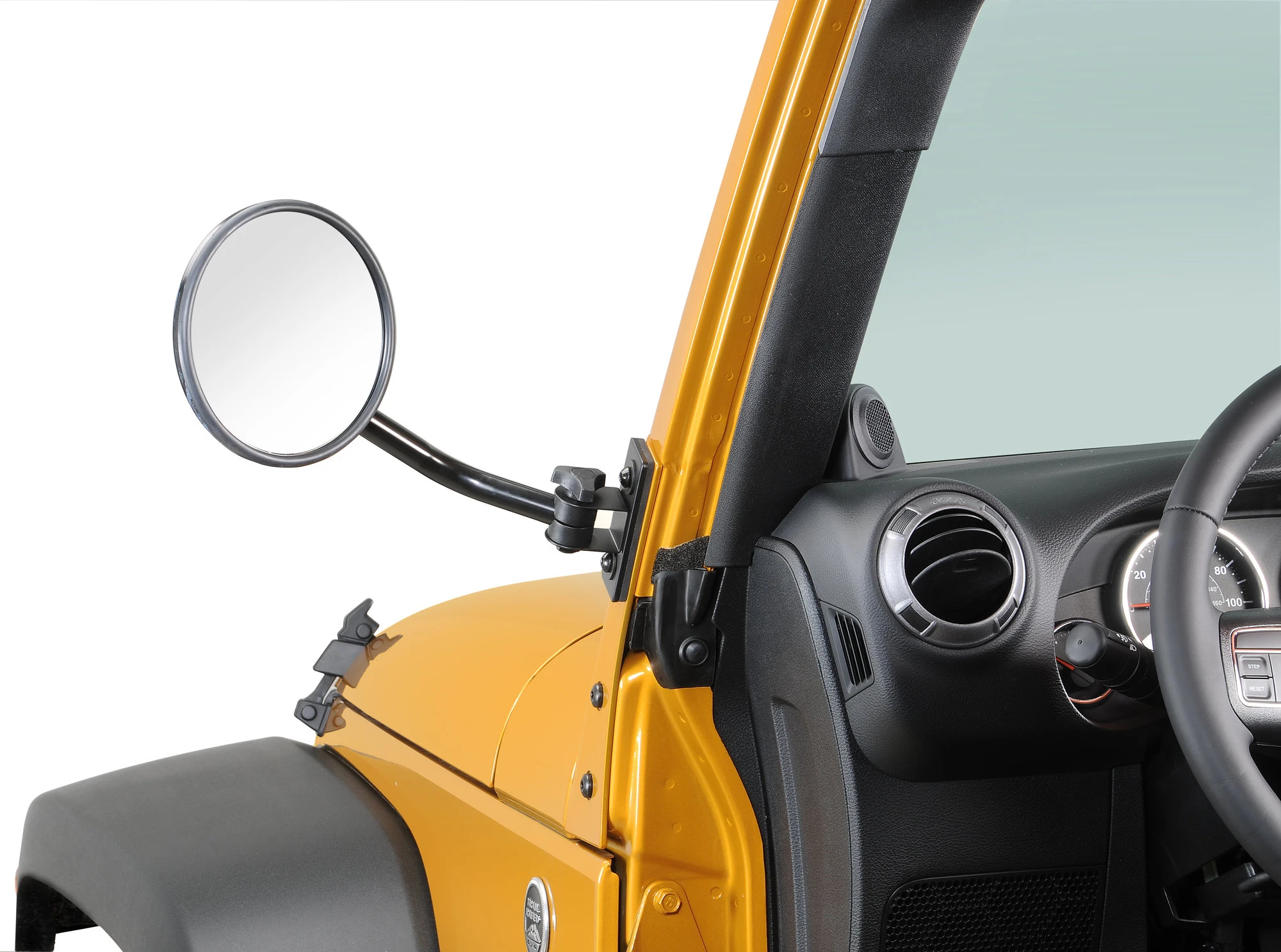 Rampage Products 7619 Quick Release Mirrors with Relocation Brackets in Black for 76-18 Jeep CJ, YJ, TJ, Unlimited TJ, JK & Unlimited JK