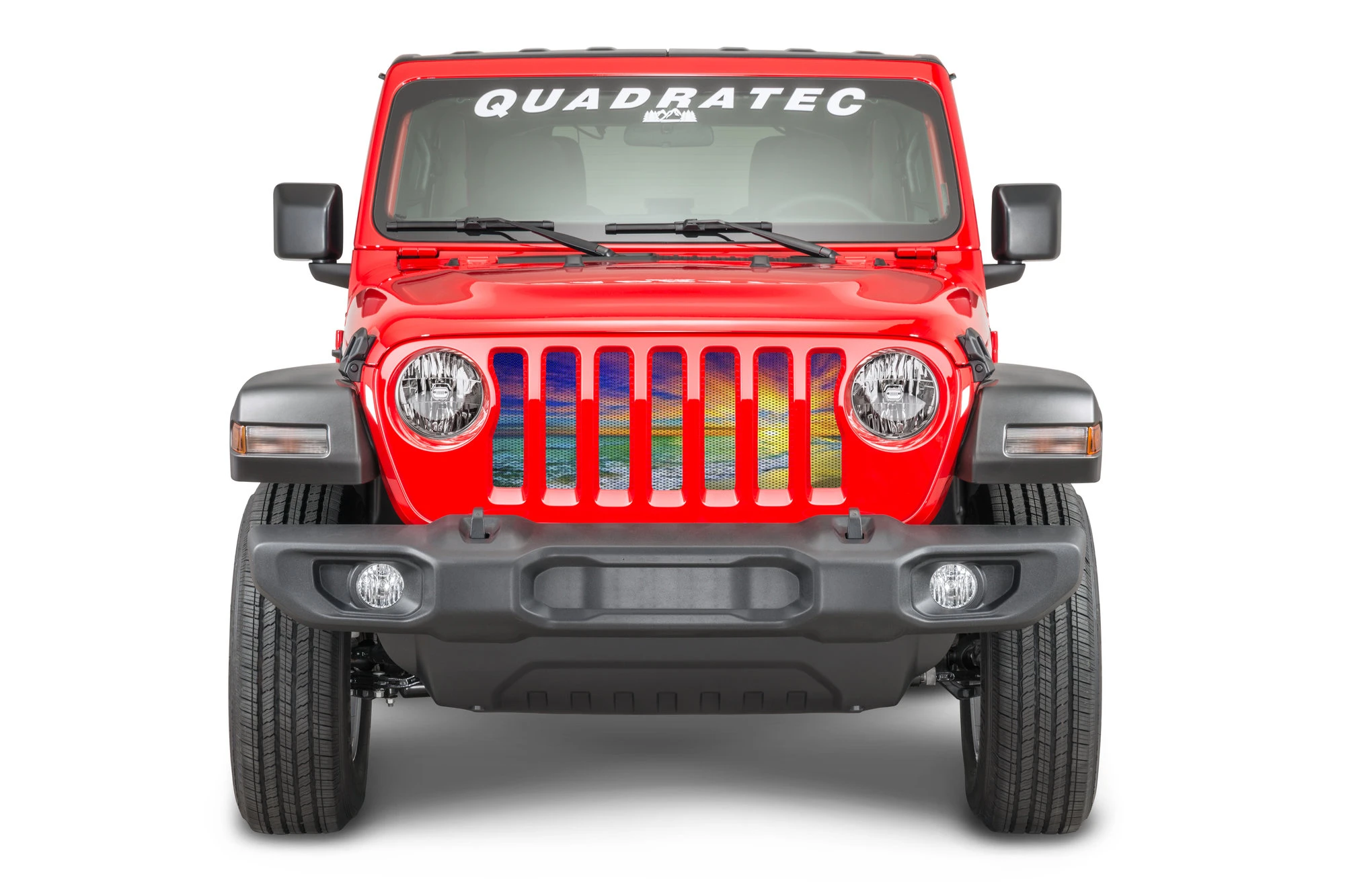 Under The Sun Inserts INSRT-SUNSET-JL-TC Outdoor Series Grille Insert Sunset for 18-23 Jeep Wrangler JL & Gladiator JT with Front Trail Camera