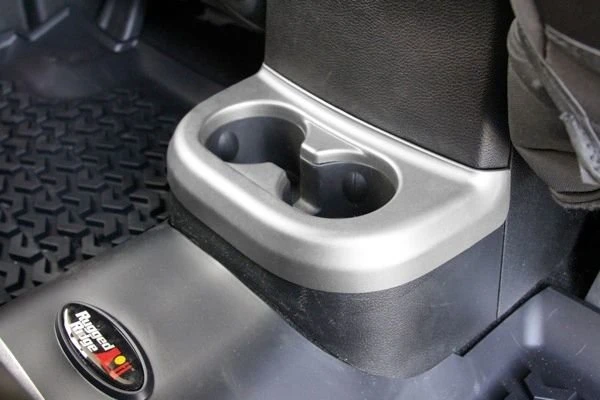 Rugged Ridge 11152.18 Rear Cup Holder Accent in Silver for 11-18 Jeep Wrangler JK