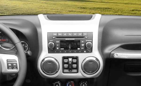 Rugged Ridge 11152.24 Center Radio Trim in Silver for 11-18 Jeep Wrangler JK