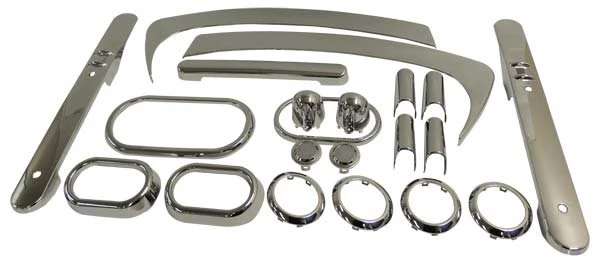 Crown Automotive RT27029 Complete Interior Trim Kit in Chrome for 07-10 Jeep Wrangler JK 2 Door with Automatic Transmission & Power Windows