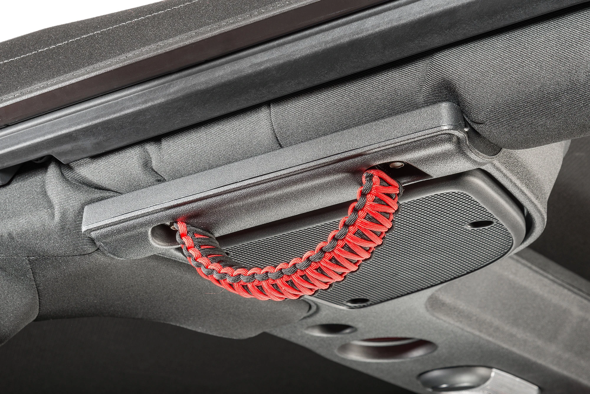 Bartact TAOGHRPBR Paracord Rear Roll Bar Grab Handles in Red for 07-18 Jeep Wrangler JK Unlimited 4-Door