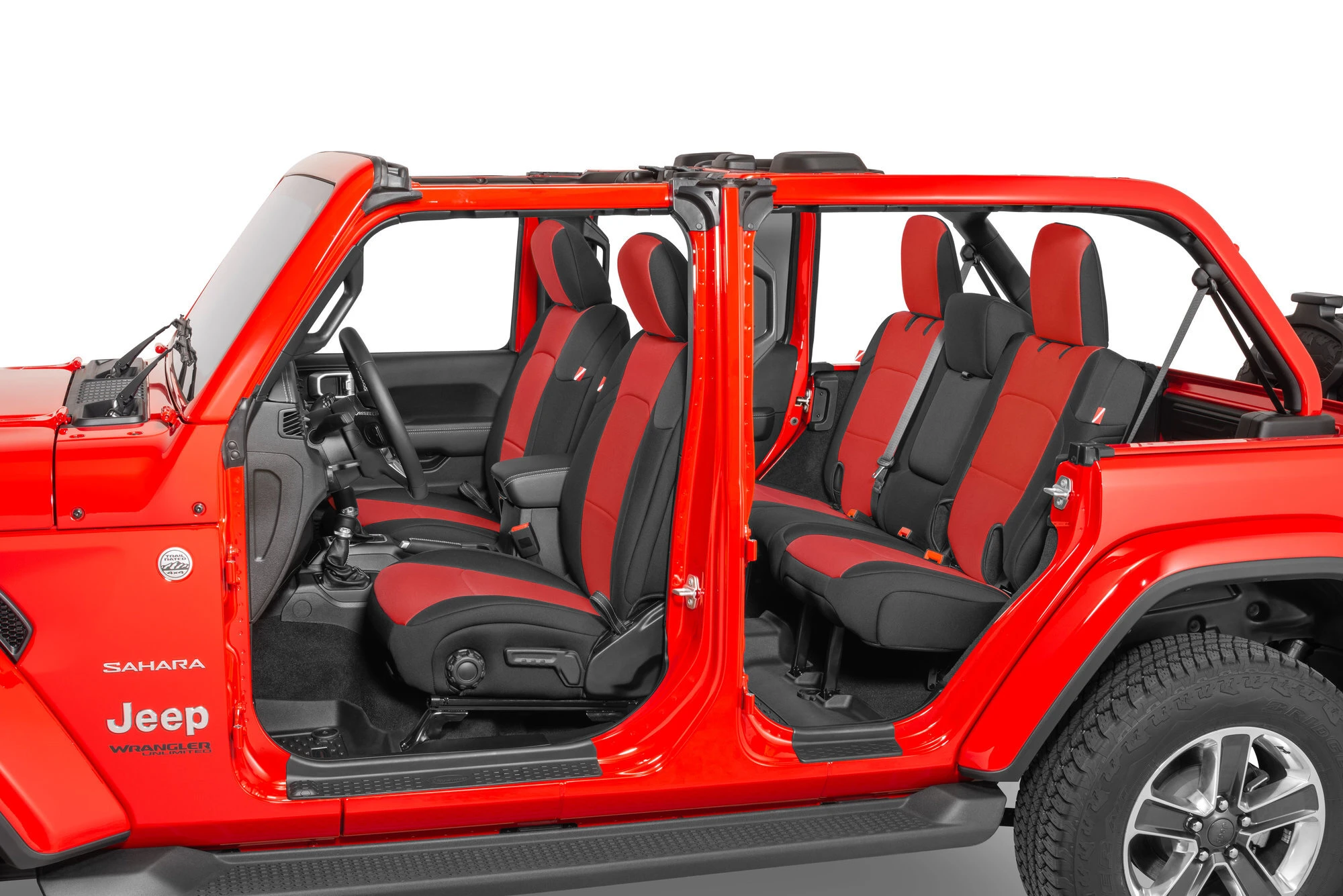 Diver Down Front and Rear Neoprene Seat Covers - in Tan for 18-25 Jeep Wrangler JL 4Xe Unlimited 4-Door