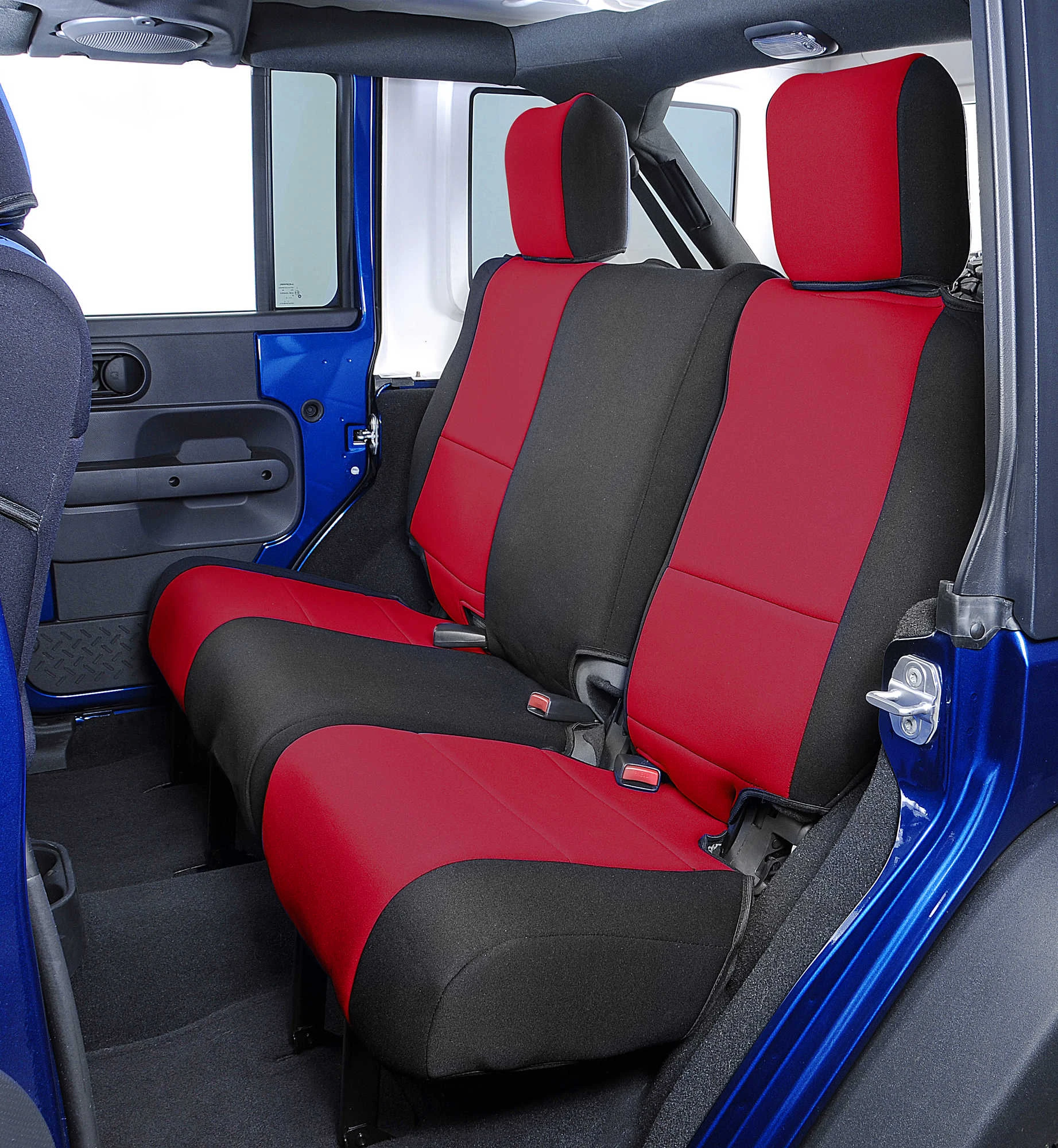 Coverking Custom Rear Seat Covers for 11-12 Jeep Wrangler Unlimited JK 4 Door with Seat Height Adjuster