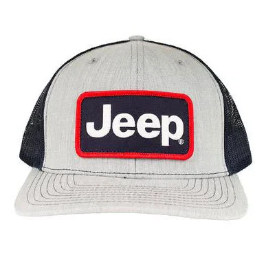 Jeep Merchandise HAT-JRICHHGWPATCH Jeep Logo Richardson Patch Hats Gray with White Mesh