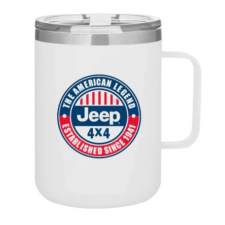 Jeep Merchandise MUG-JALcamper-Wh Jeep American Legend Powder Coated Camper Mug -16oz in White