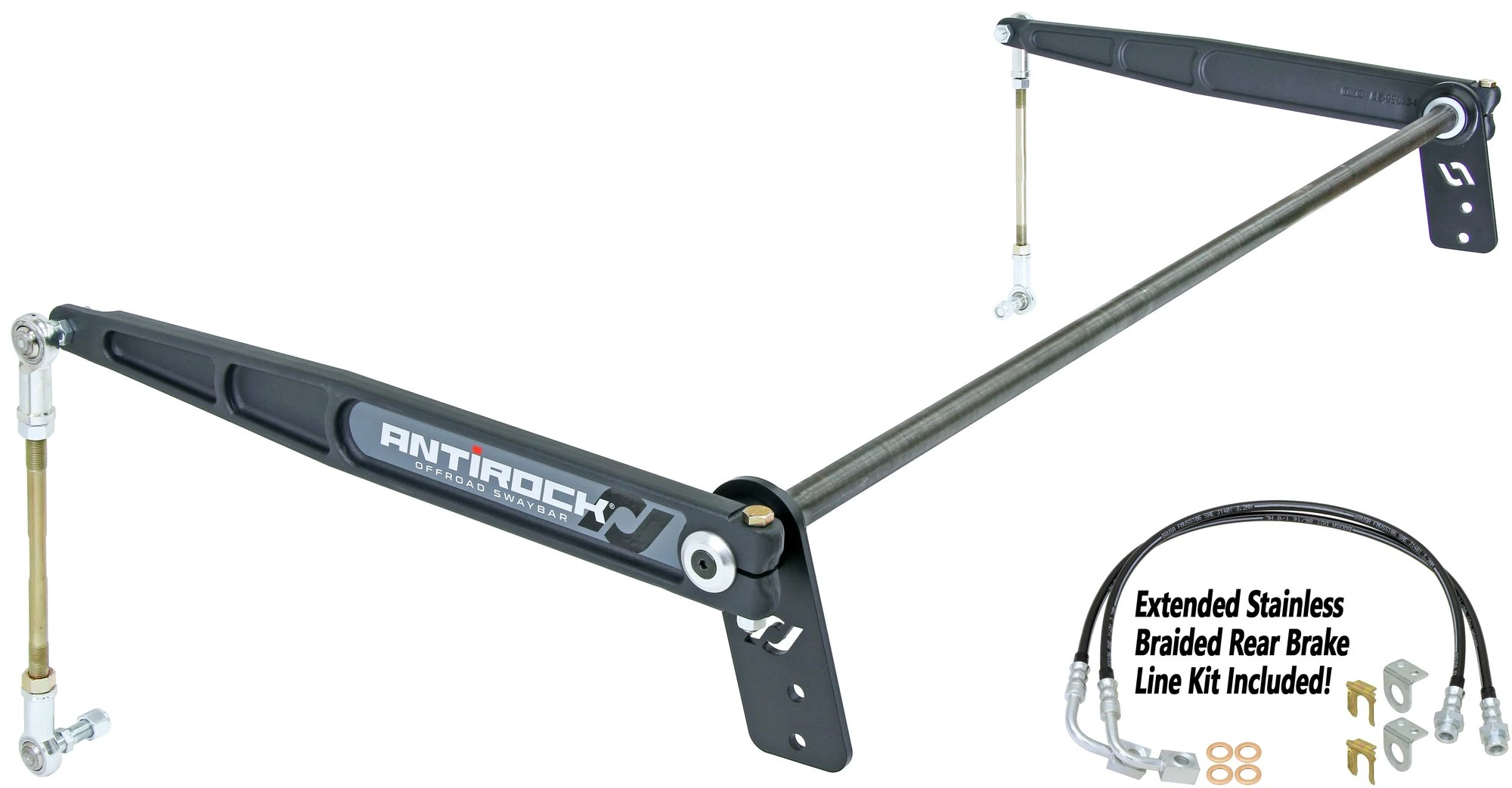 RockJock CE-9900JKR Rear Anti-Rock Sway Bar Kit with Forged Arms for 07-18 Jeep Wrangler JK 2 Door