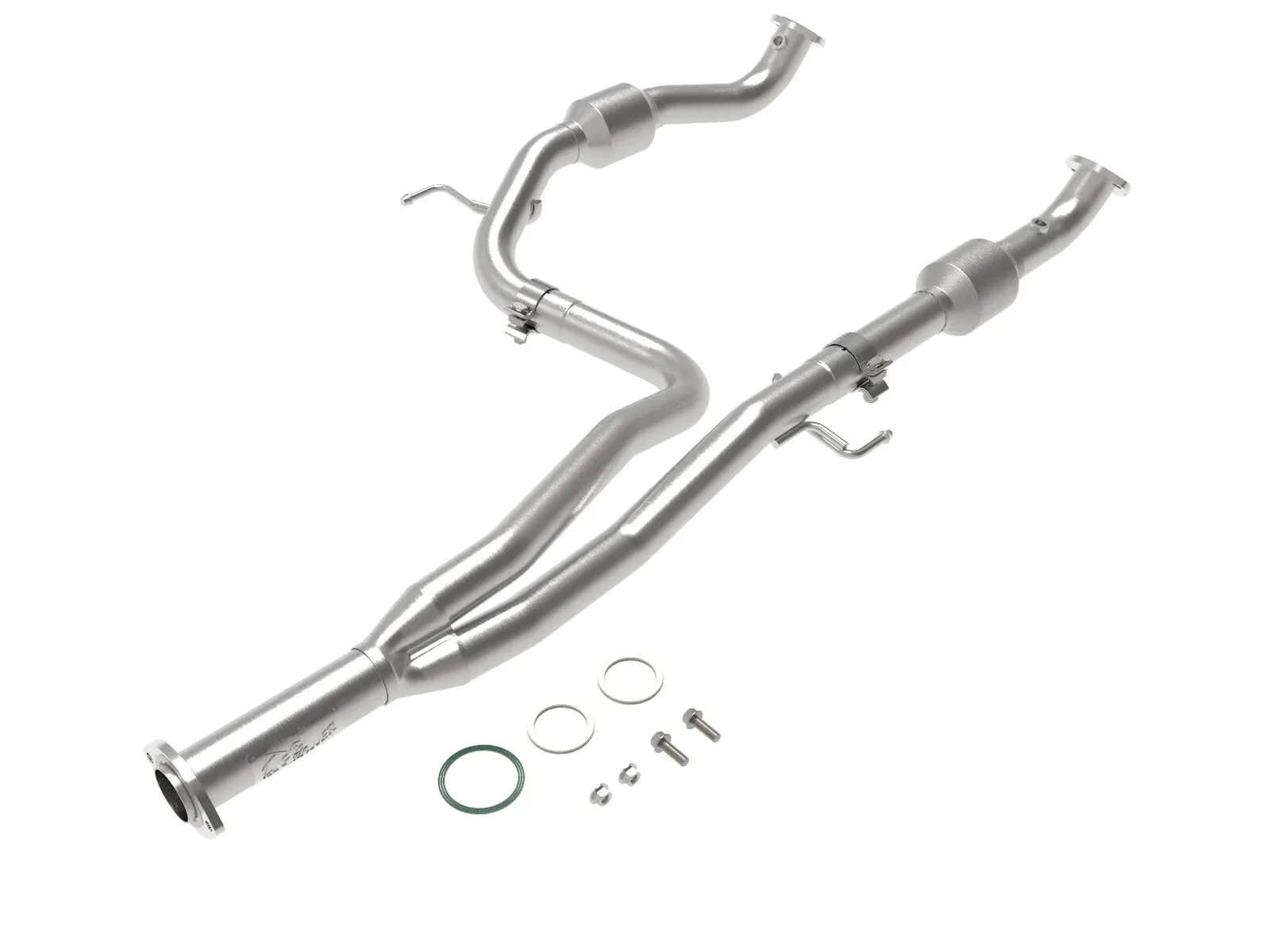 aFe Power 48-46013-RC Twisted Steel Y-Pipe 2.25" to 2.5" 409 Stainless Steel w/ Cat for 16-19 Toyota Tacoma V6-3.5L (4WD)