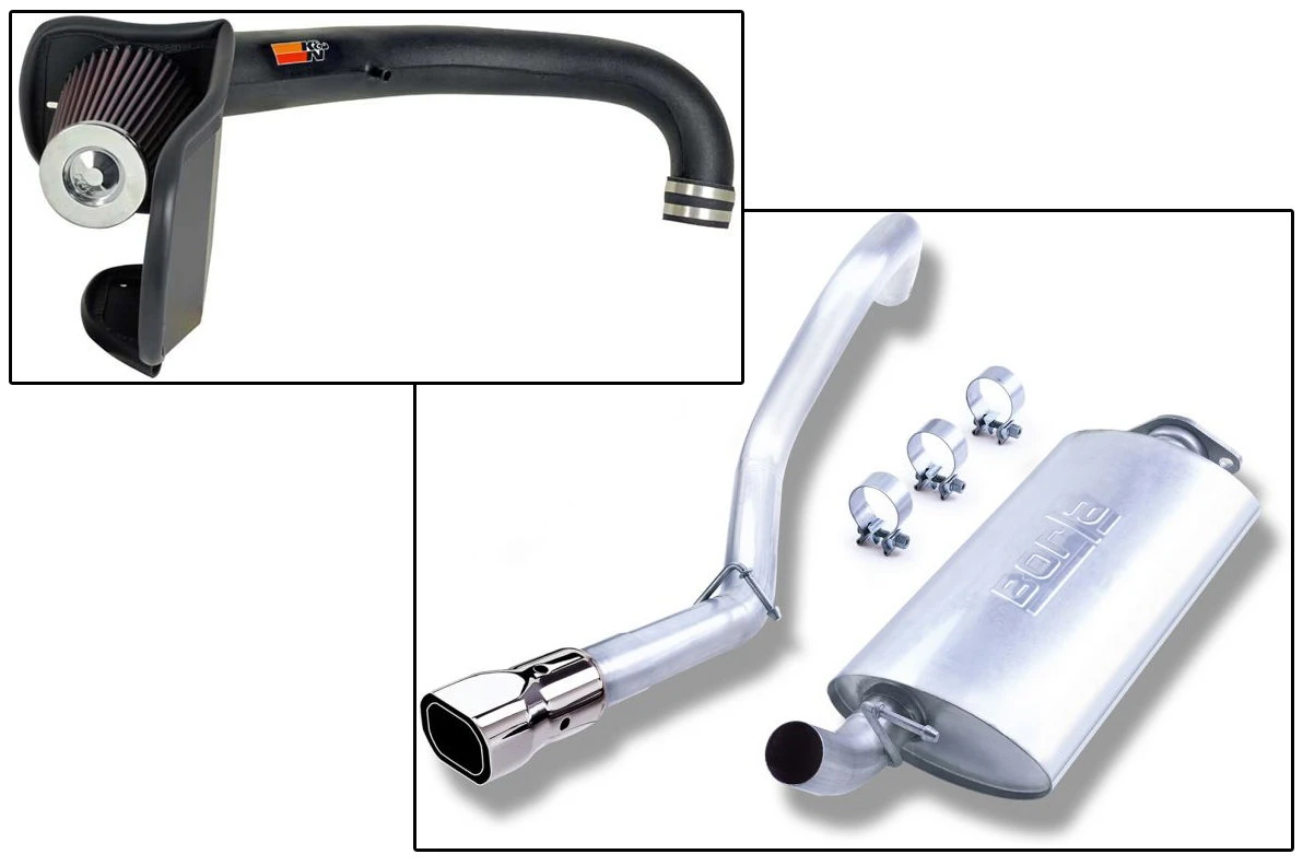 K&N BORLA T-304 Stainless Steel Cat-Back System & Fuel Injection Performance Kit for 00-06 Jeep Wrangler TJ with 4.0L
