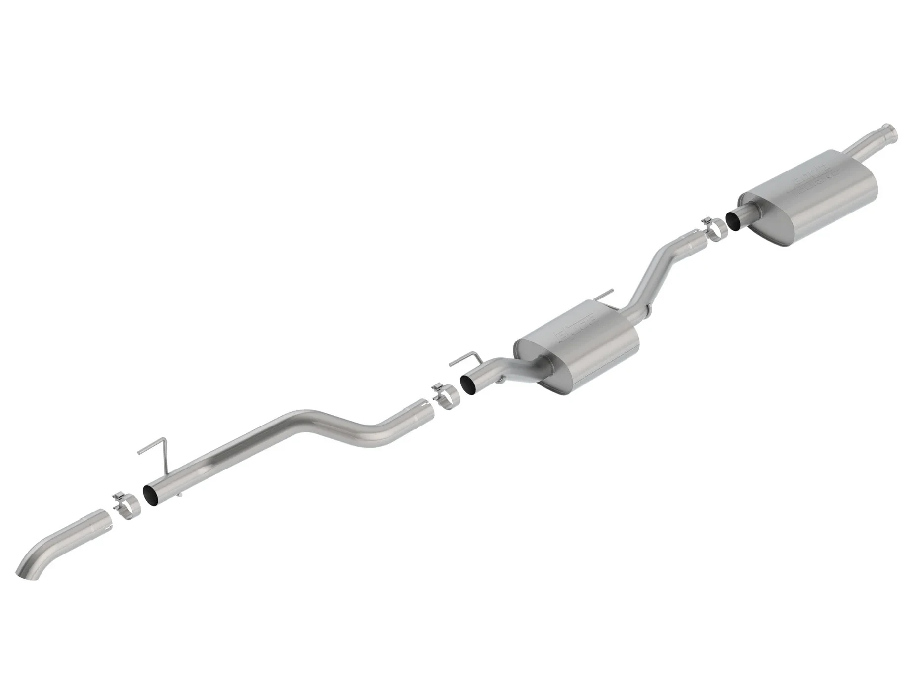 Borla 140808 Touring T-304 Stainless Steel Catback Exhaust System with Single Turn Down Tip in Polished Stainless