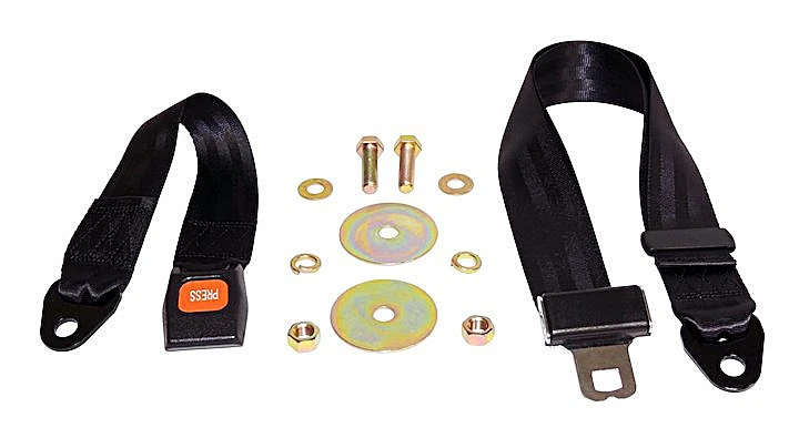 Crown Automotive BELT1B Rear 2-Point Non-Retractable Seat Belt for 76-95 Jeep CJ and Wrangler YJ