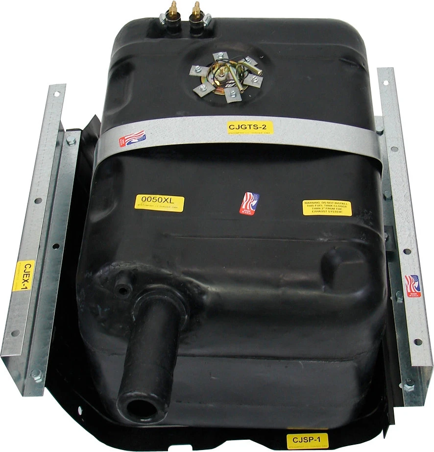 MTS 0050XL Polyethylene 21 Gallon Fuel Tank with Complete Installation Kit for 72-77 Jeep CJ with factory 15 Gallon Tank