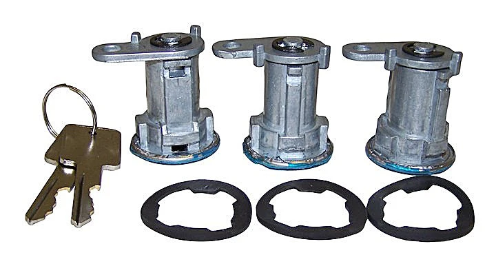 Crown Automotive 8122874K3 Door Cylinder Kit with Keys for 81-90 Jeep CJ & Wrangler YJ with Full Steel Doors and 84-90 Cherokee XJ