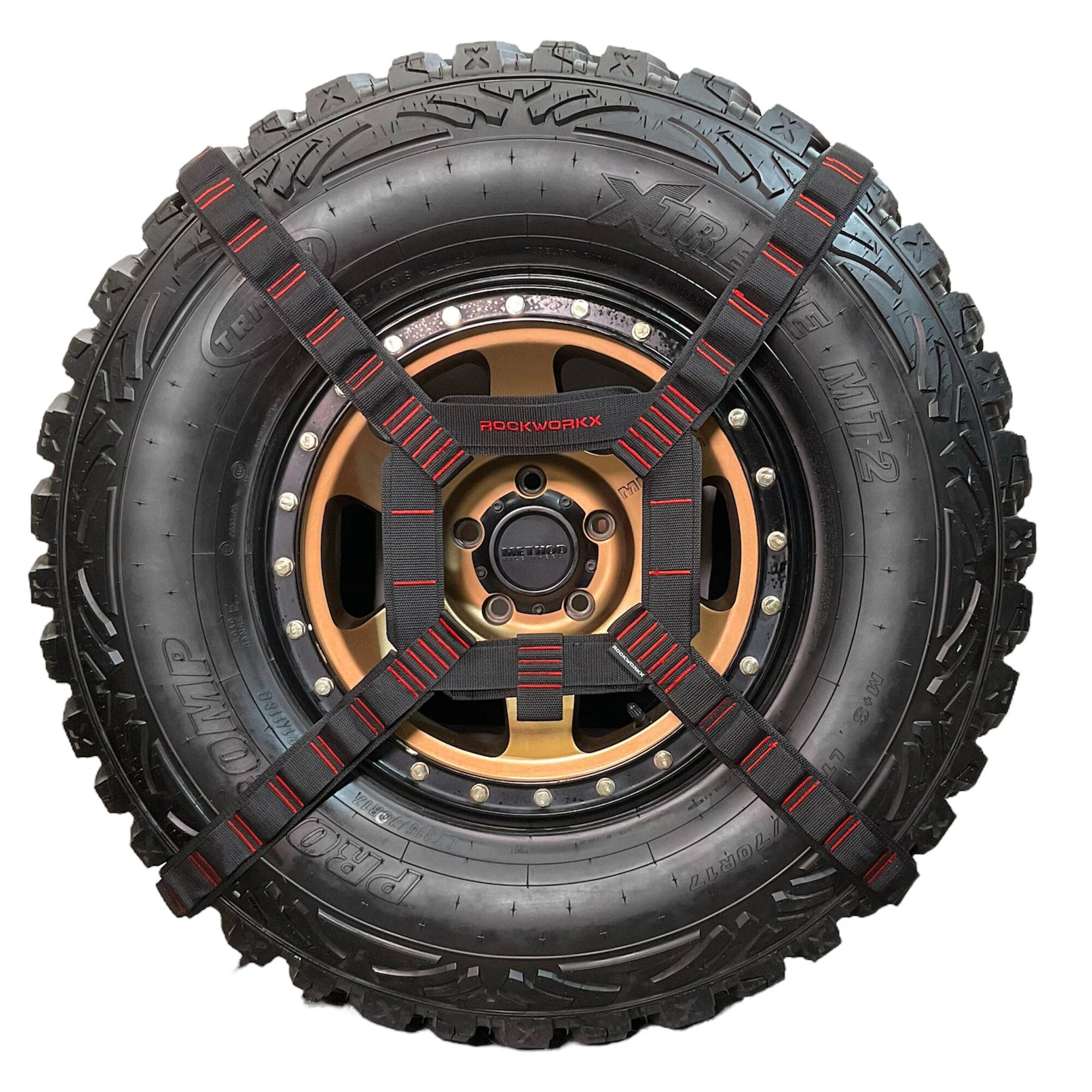 Rockworkx Spare Tire Harness System with Mesh Bag in Orange