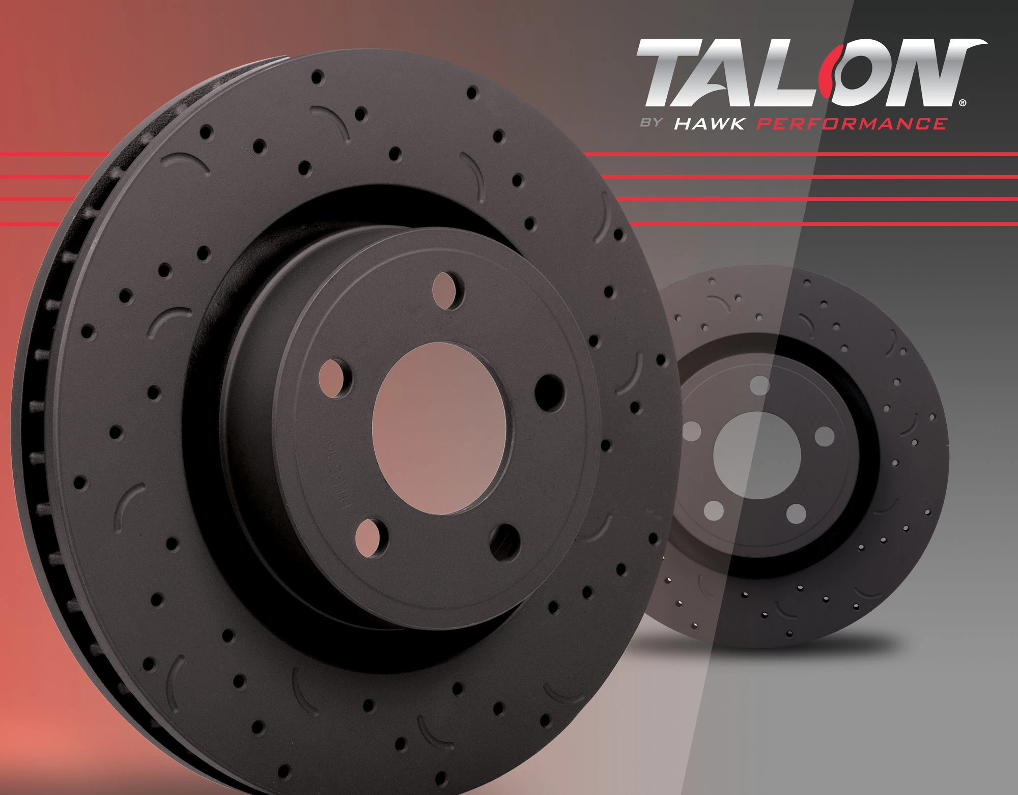 Hawk® Performance HTC5398 Talon Cross Drilled and Slotted Brake Rotors Rear for 18-23 Jeep Wrangler JL with HD Brakes (Code BR2/BR6)