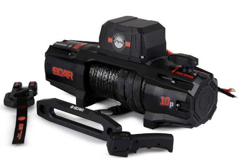 Overland Vehicle Systems 19099901 S.C.A.R. Winch - 10,000 lbs with Synthetic Rope
