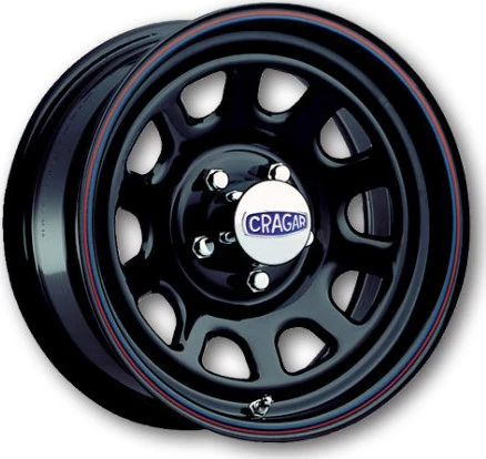 Cragar 3427750 Series 342 Black "D" Window Wheel / 16x7" / 5 on 5" / 4.0" Backspacing