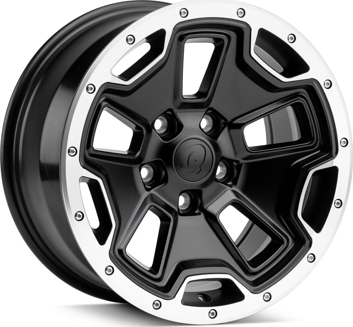 Quadratec Hardrock II Wheel 17x8.5 with 5.2in Backspace in Satin Black for 07-26 Jeep Wrangler JK, JL and Gladiator JT