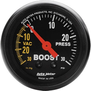 Auto Meter 2614 Black Faced Mechanical 2-1/16" Boost Gauge