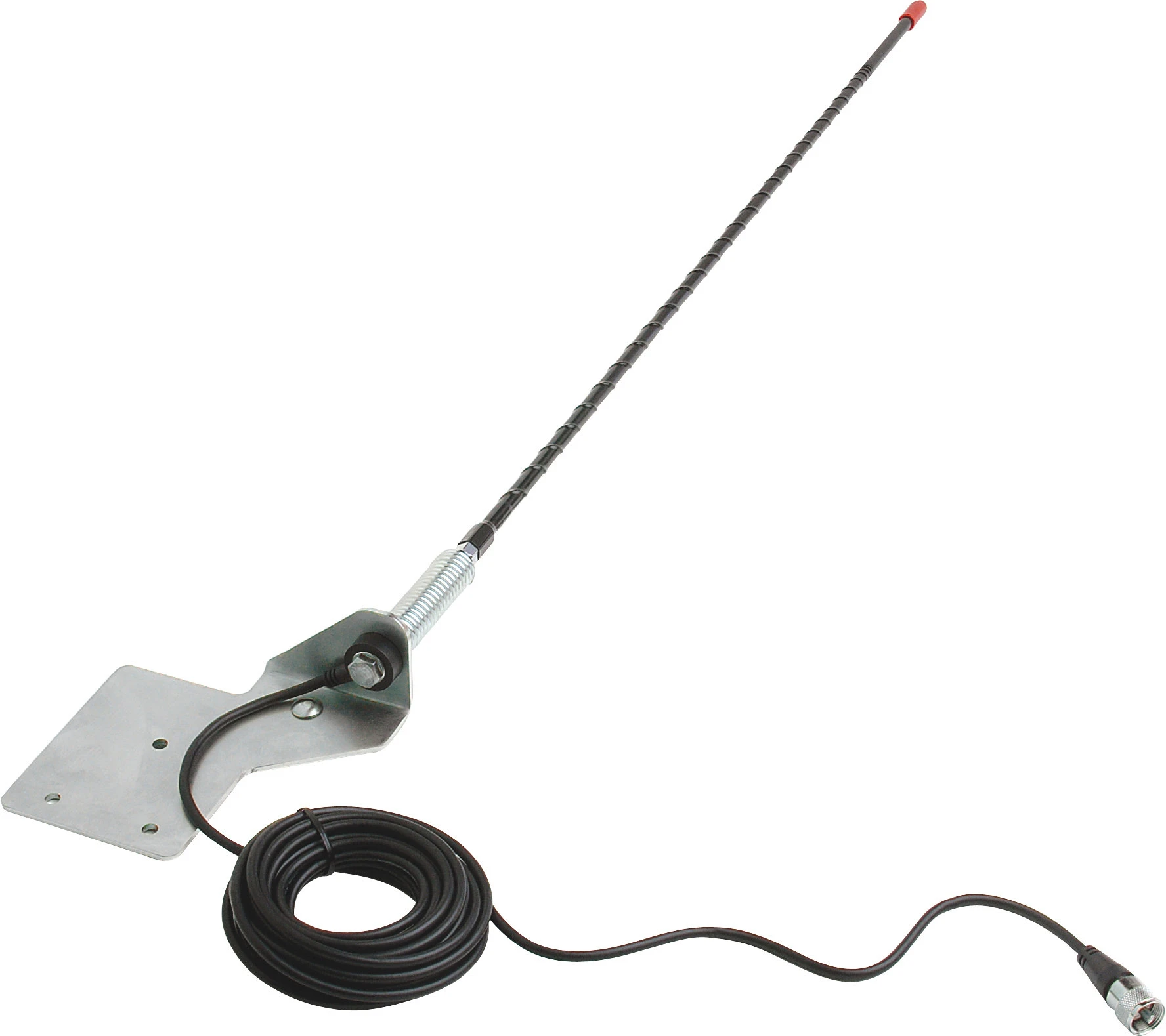 Quadratec Stainless Steel CB Antenna Mount with CB Antenna for 76-02 Jeep CJ & Wrangler - Rear Passenger Mount