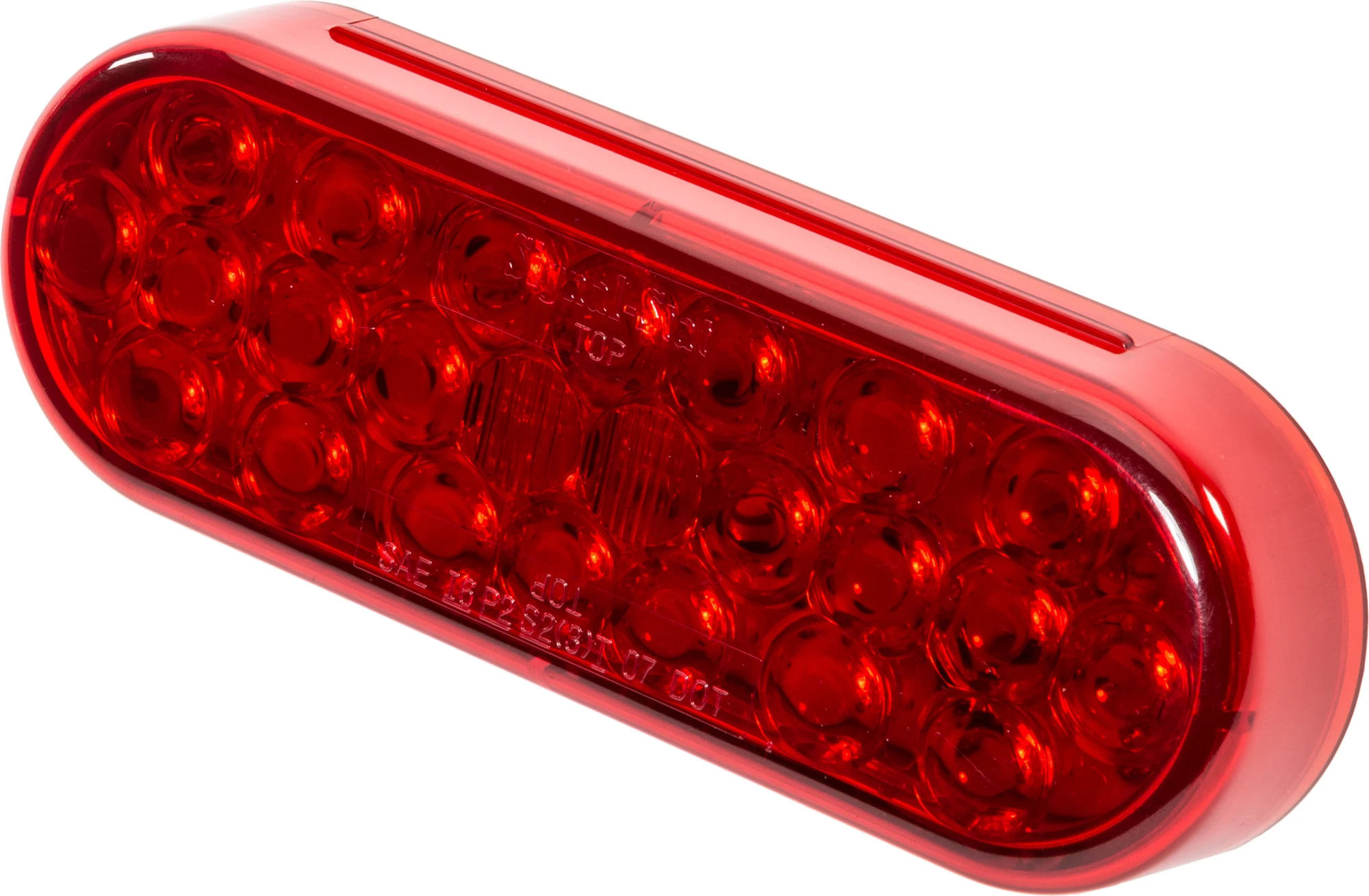 Truck-Lite 6050 Oval LED Stop / Turn / Tail Light in Red Lens Red Lamp 24 Diode Pattern