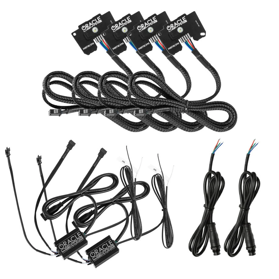 Oracle Lighting 1346-330 ColorSHIFT® RGB+W Headlight DRL Upgrade Kit with RF Controller for 18-26 Jeep Wrangler JL