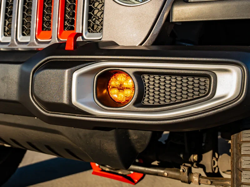 Nacho Offroad Lighting V3JW1 Quatro Fog Mount Brackets for 07-24 Jeep Wrangler JK, JL & Gladiator JT with 1-Piece Factory Bumper