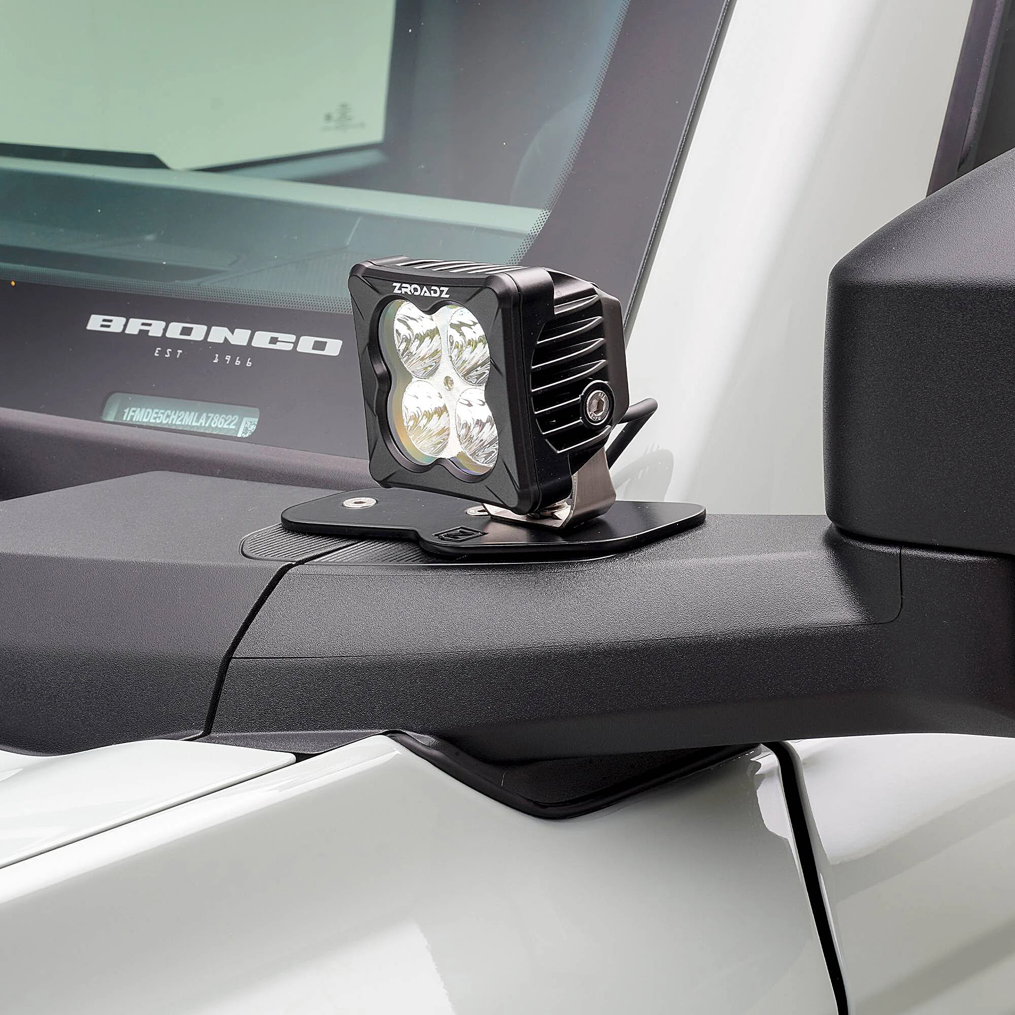 ZROADZ Z365401-KIT4 Mirror Ditch LED Light Kit with (4) 3" ZROADZ White Pods for 21-25 Ford Bronco