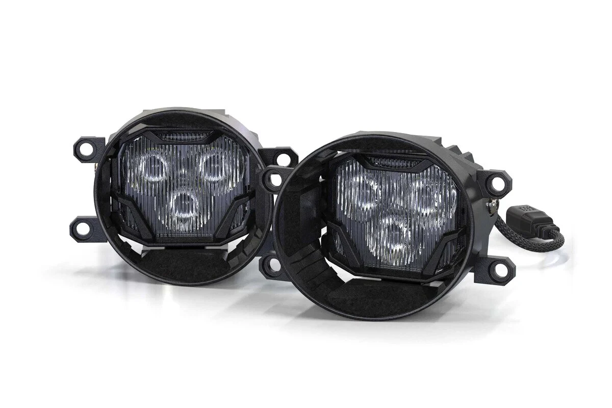 Morimoto 4B-FOG-T-1053 4Banger Fog Lights - NCS SAE Wide Beam in Yellow for 16-23 Toyota Tacoma