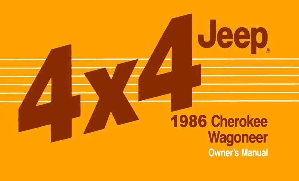 Bishko Automotive Literature Factory Authorized Owners Manuals for 84-01 Jeep Cherokee XJ