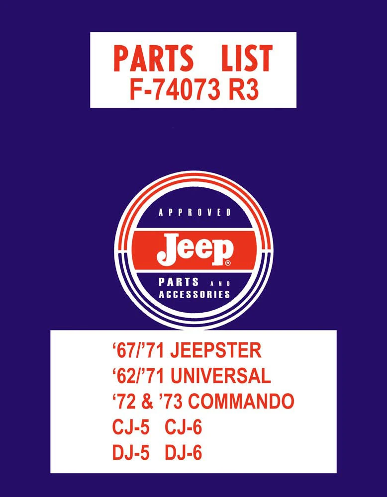 Bishko Automotive Literature Factory Authorized Parts Catalog for 41-73 Vintage Jeeps