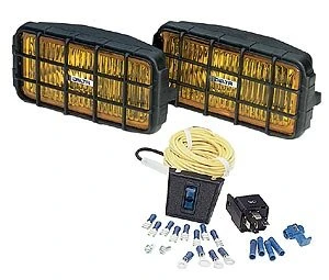 Delta Tech 250 Rectangular Amber Fog Light with Halogen Bulb Pair
