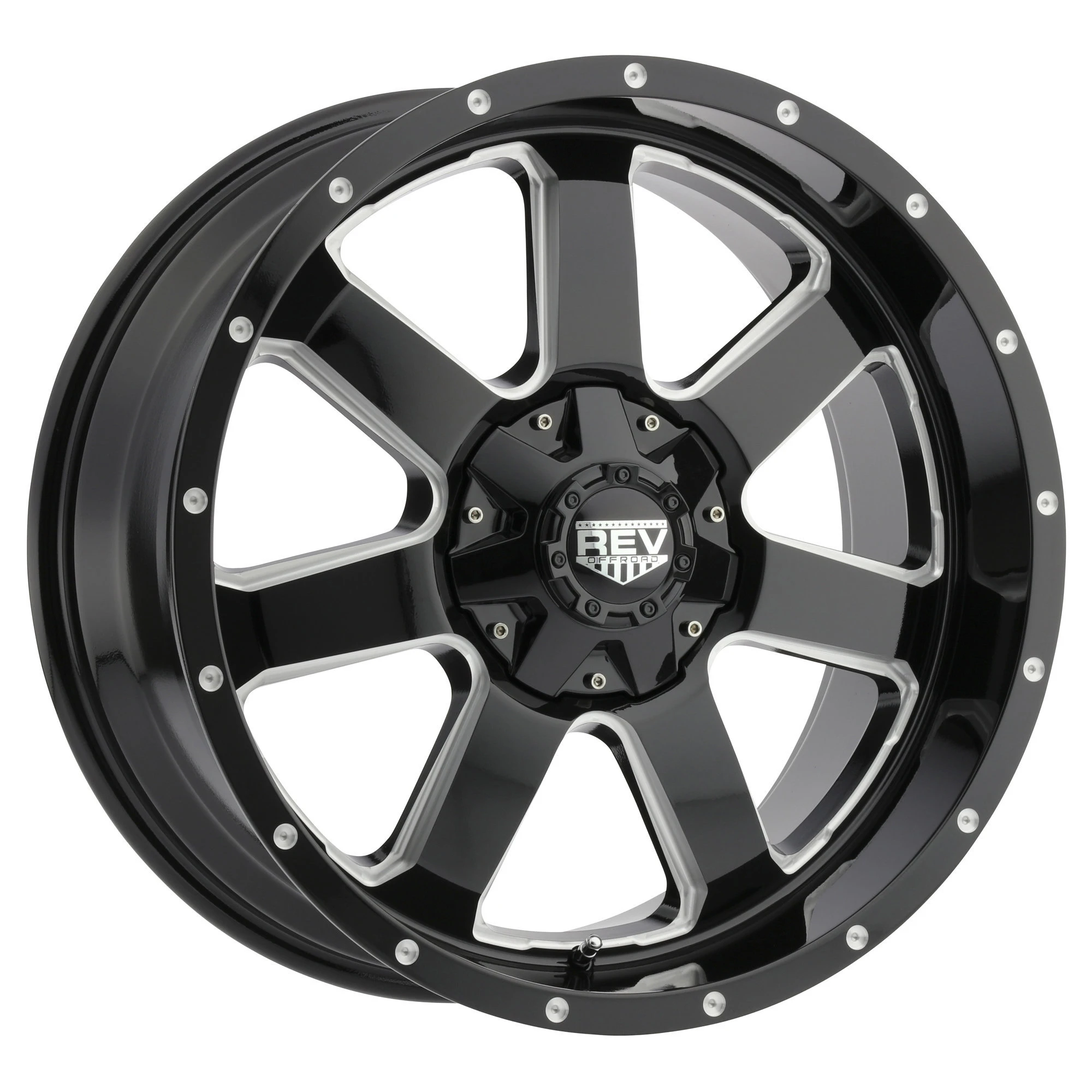 REV Wheels 885 Series Wheel in Gloss Black with Milled Accents In 20x9" for 07-22 Jeep Wrangler JL, JK & Gladiator JT