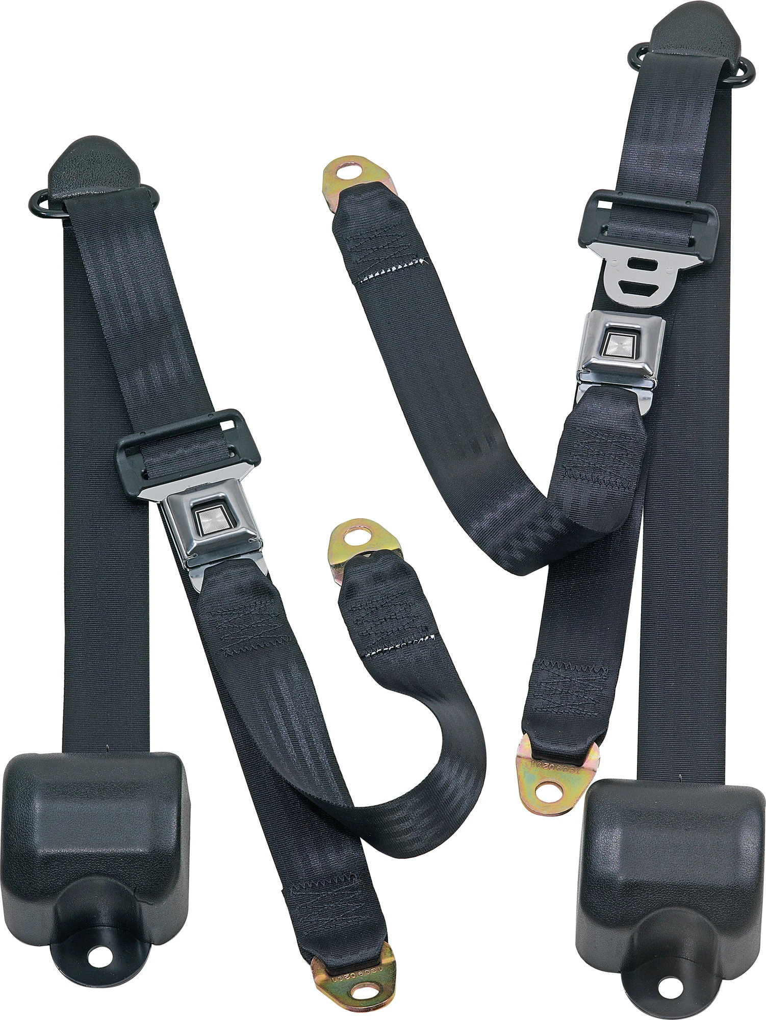 Seatbelt Solutions Front Metal Push Button 3 Point Retractable Belts for 82-91 Jeep CJ-5, CJ-7, CJ-8 Scrambler & Wrangler YJ