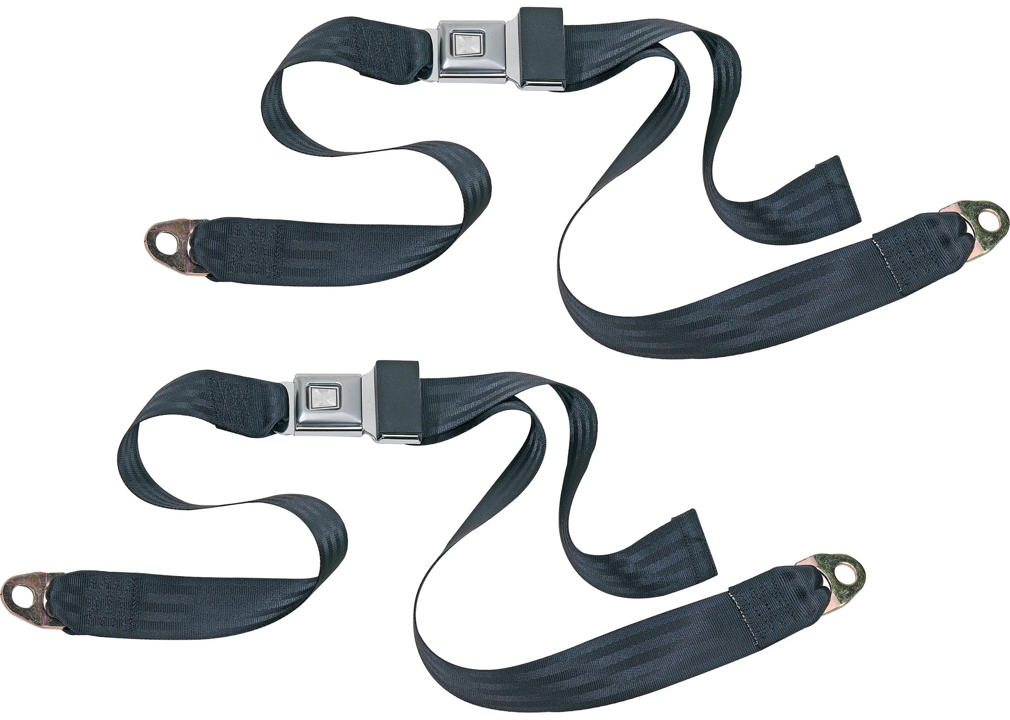 Seatbelt Solutions Metal Push Button 2 Point Non-Retractable Lap Belts for 76-91 Jeep® CJ-5, CJ-7, CJ-8 Scrambler & Wrangler YJ